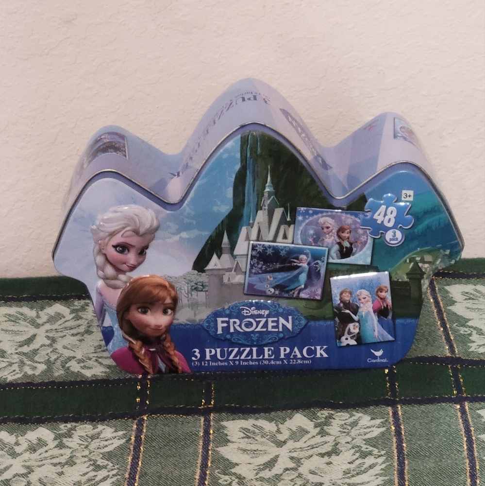❄️DISNEY FROZEN❄️ 3 PK PUZZLE 48PC EACH IN SPECIALTY TIN!!